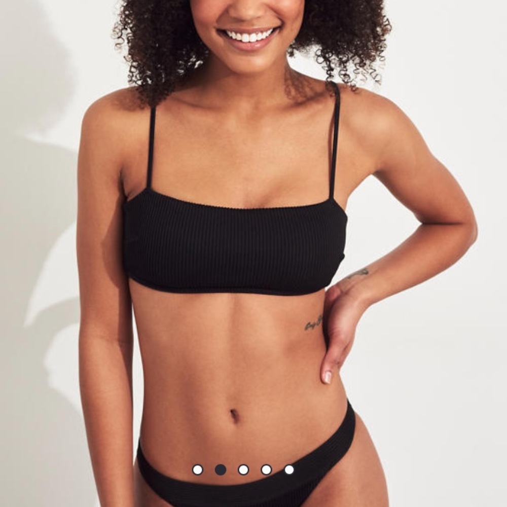Hollister Ribbed Bikini Top & High Waisted Bottoms